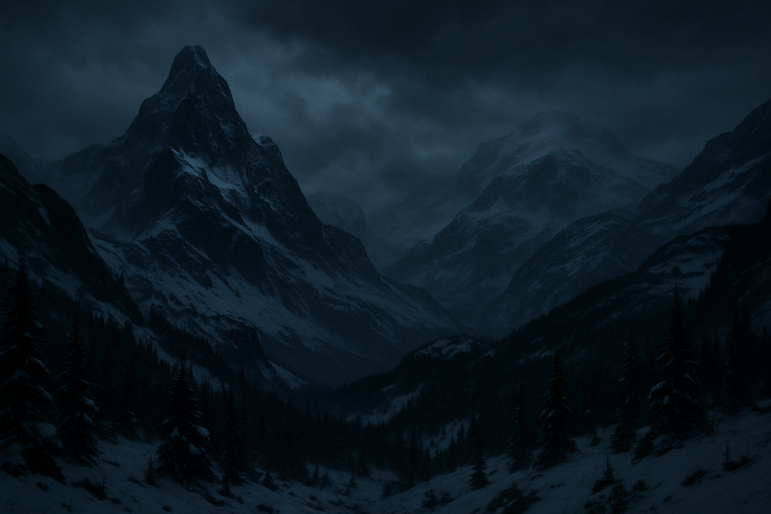 Dark Winter Mountains